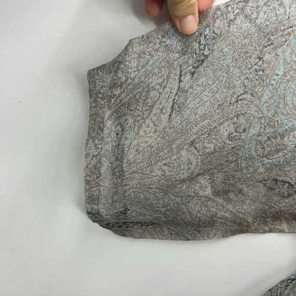 Eskander 100% Silk Sheer Organza Kimono Jacket Green Gray Paisley M/L $1000 - Picture 6 of 9